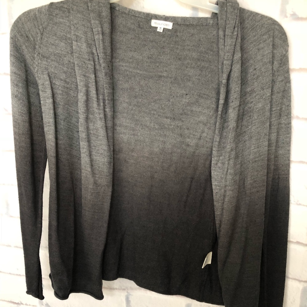Hooded ombré sweater jacket